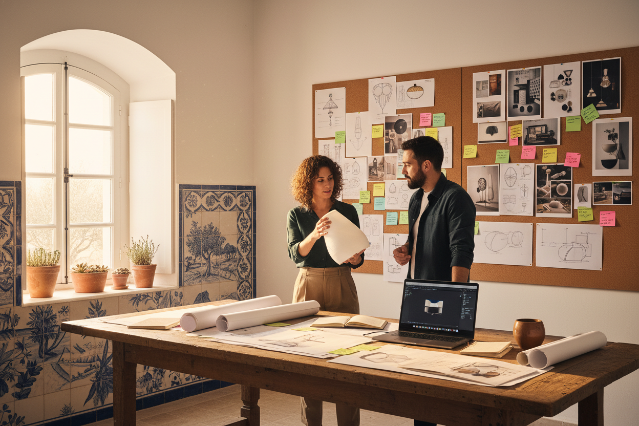 Sala de Projetos com Quadros de Cortiça